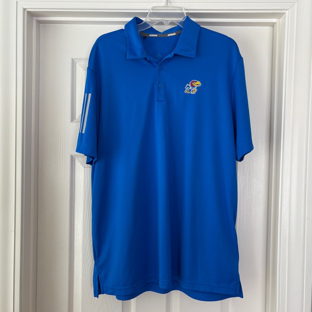 Adidas KU Jayhawks men's polo, XL